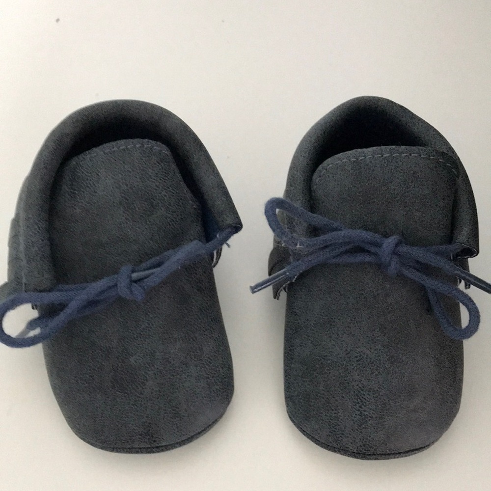 “Baby”  6-12 months blue mocassin shoes